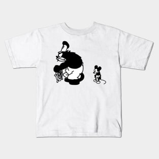 Steamboat Willie with Angry Cat and Sad Mouse Kids T-Shirt